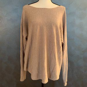 Joan Vass Cashmere Blend Boat Neck Sweater XL